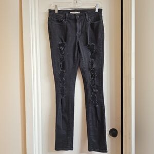 Levi's Charcoal Distressed Skinny Jeans